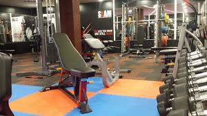 Flex Gym strength floor with red equipment